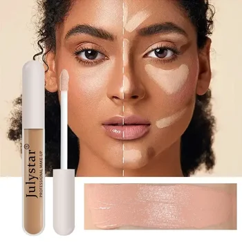 Heallor 6 Colors Liquid Concealer for Covering Facial Spots Long-lasting Natural Body Tattoo Concealer Cream Eye Concealer Beaut