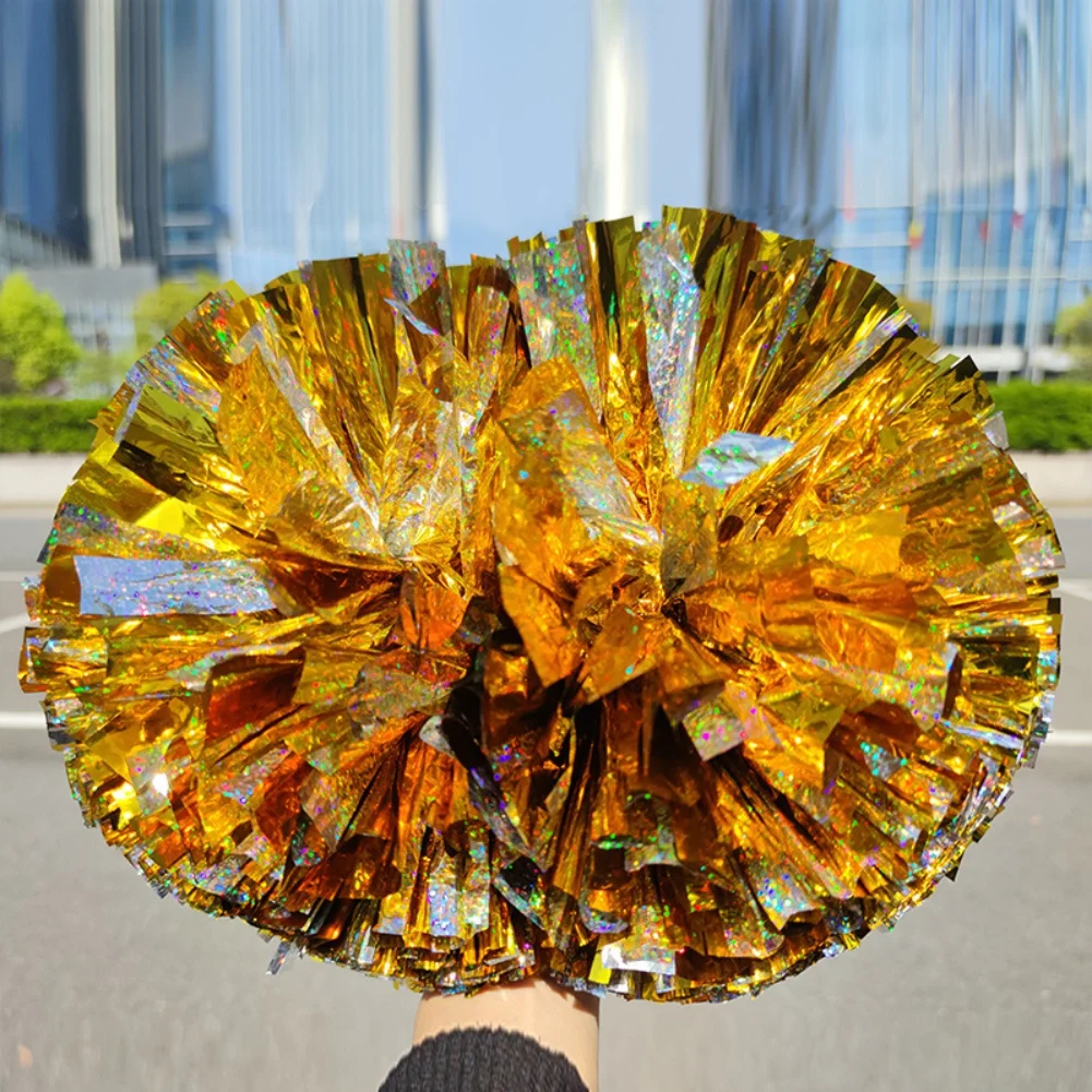 1pc 32cm Laser Film Dazzling Cheering Pompoms Sports Game Pom Poms Cheerleading Flower Ball Vocal Concert Dance Party Decorator