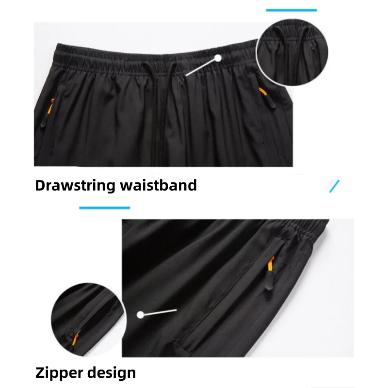 Running Shorts Sports Shorts Fitness Pants Ice Silk Plus Size Basketball Shorts Thin Running Loose Pajama Pants Beach Quick-Drying Breathable Gym Pants