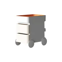 Table de chevet mobile design, unité de rangement moderne avec chariot poussoir pour petits espaces, organisateur de chambre compact 5