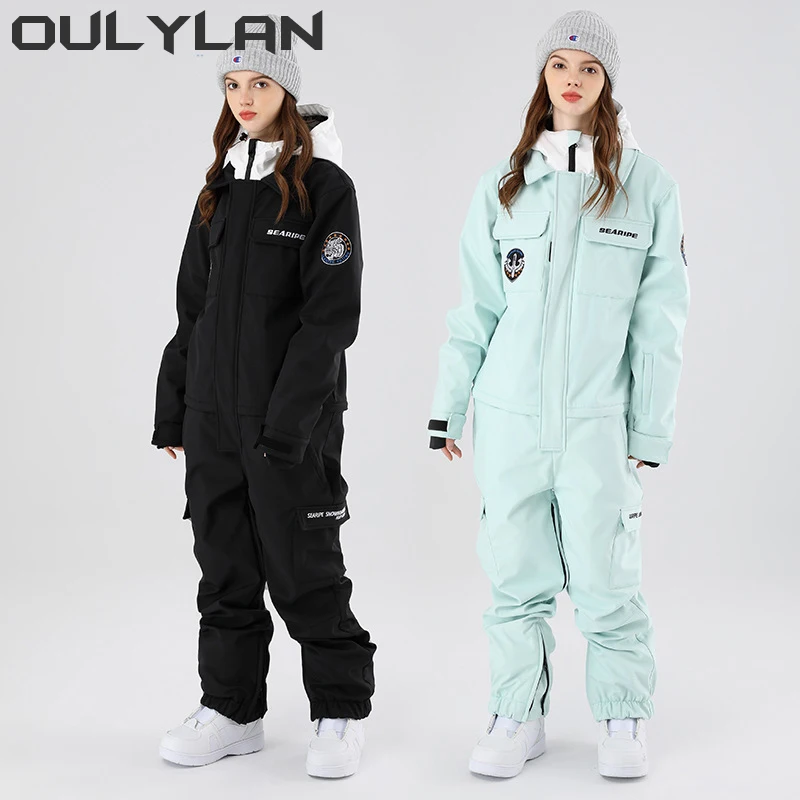 

New Women Men One Pieces Ski Suits Waterproof Ski Jumpsuits Winter One Piece Snowsuits Snowboard Coveralls for Snow Sports