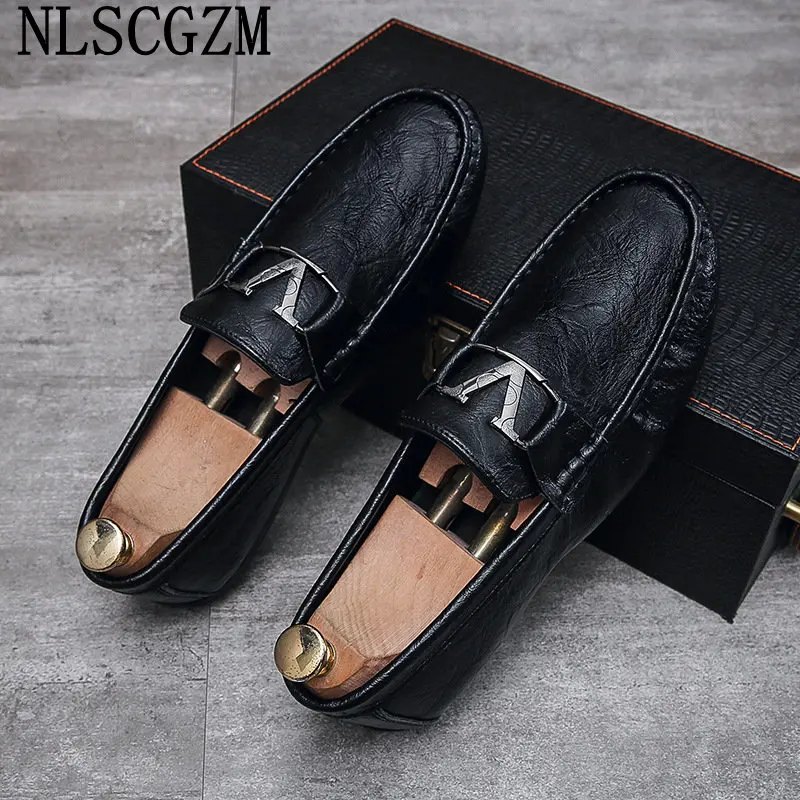 Leather Shoes for Men Loafers for Men Casuales Office Slip on Shoes Luxury Sneakers Italiano Casual мужская обувь