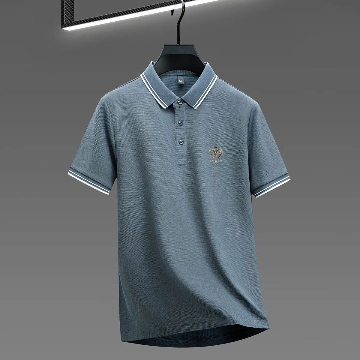 Comfortable men’s summer polo shirt with unique letter print