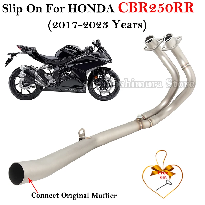 

Slip On For HONDA CBR250RR CBR 250RR 2017 - 2023 Years Motorcycle Exhaust Escape Modify Front Link Pipe Connect Original Muffler