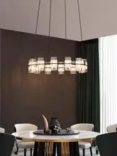  American Black Metal Chandelier Foyer Luxury Clear Acrylic Shades Pendant Lights Indoor Lighting Led Luminarias Lamp Fixtures 