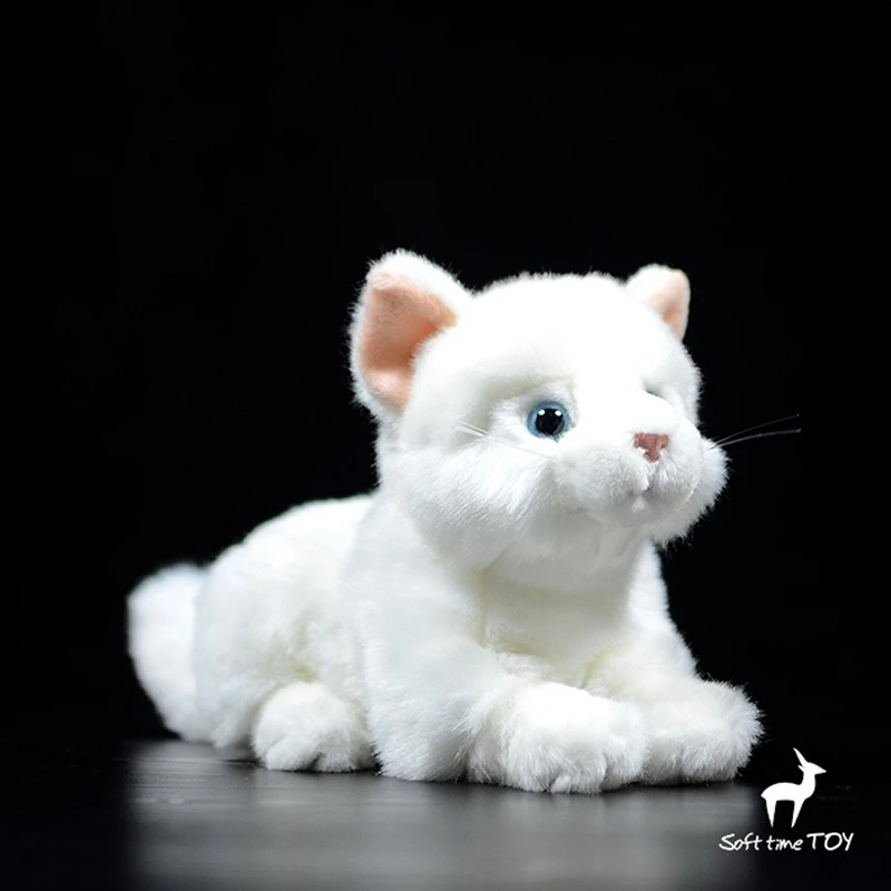 

Super Lovely Squatting White Cats Doll Toy Real Life Plush Cats Soft Model Hiloday Gifts For Girlfriend