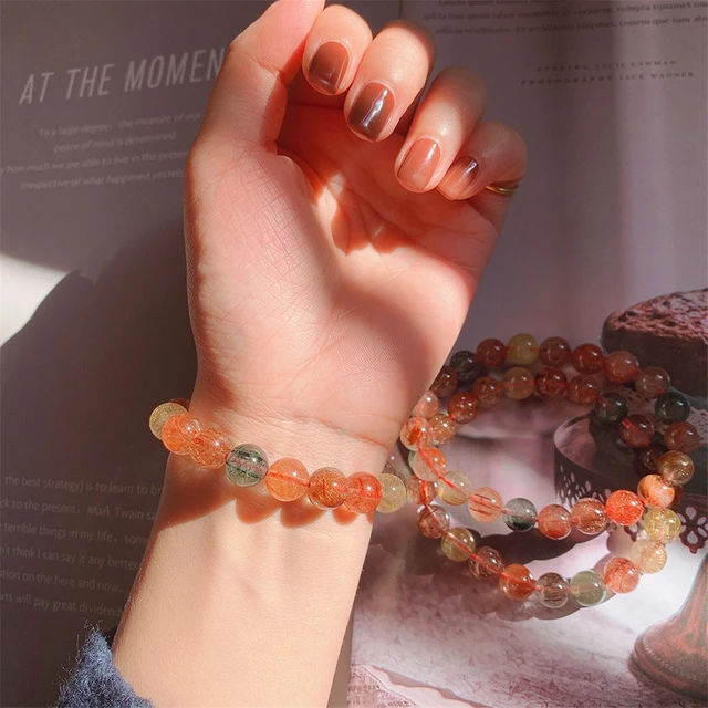 9mm Natural Gold Rutilated Bracelet Jewelry For Woman Lady Man Healing  Wealth Gift Crystal Beads Quartz Gemstone Strands AAAAA