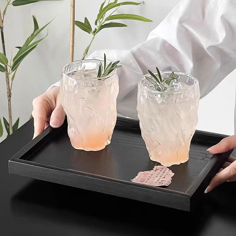 Transparent Coffee Cup Cocktail Glasses Vertical Grain Phnom Penh Glass Water Cup Juice Coffee Whiskey Cups