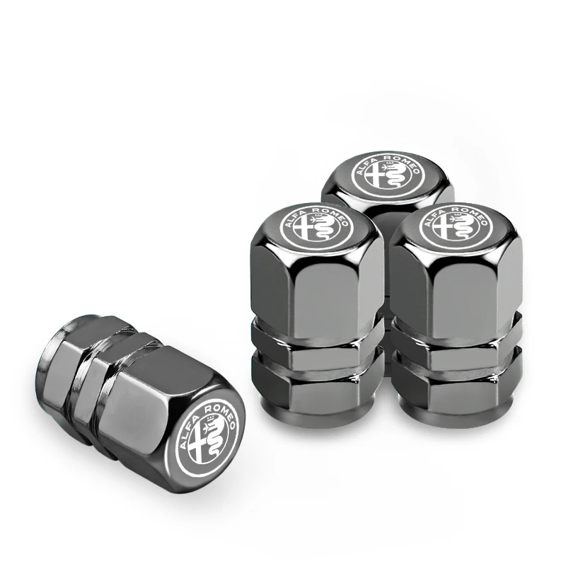 Set of 4 Metal Car Wheel Tire Valve Caps - Waterproof and Dustproof Cover