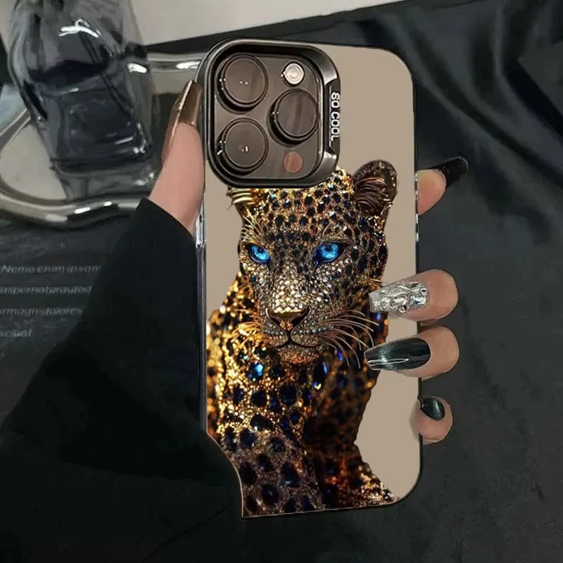 Gold and Silver Leopard Print Matte Phone Case