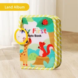 Interactive Educational Cloth Books for Babies - Quiet Learning & Photo Album Feature (Animal Album)