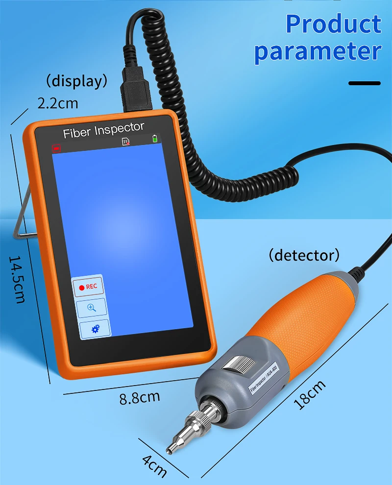 AUA-600 Fiber End Face Detector 400X Fiber Optic Microscope Video Probe SC FC ST