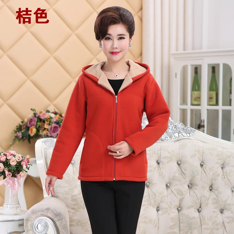 Cashmere Sweatshirt for Women, Casual Jacket, Loose Padded Fleece Coat, Fleece Top, Fleece Sweatshirt for Mother, Fall Winter