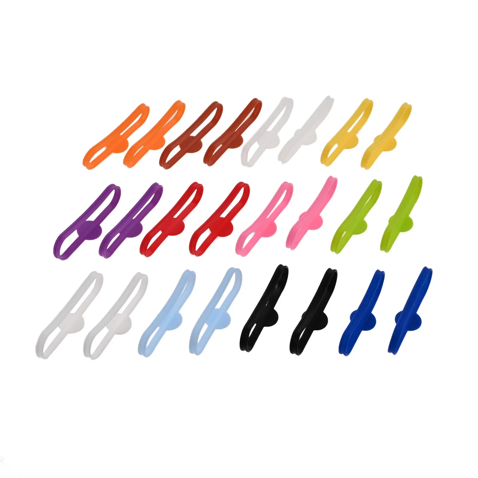 

24pcs/2kits Wine Glass Charms 12-colors Silicone Elastic Ring 8.3cm Beer Bottle Identify Circle Label Wedding Christmas New Year