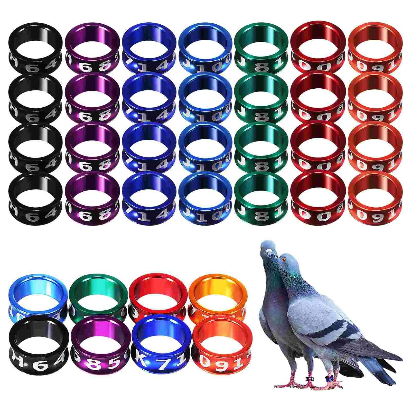 

50 Pcs Bird Leg Bands Chicken Bands Number Pigeon Rings Metal Birds Leg Rings