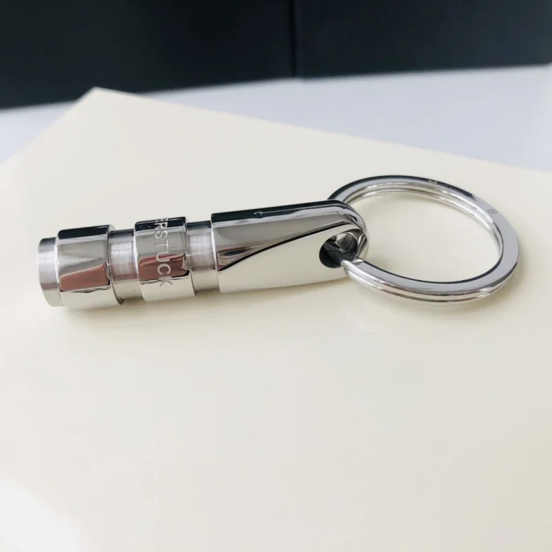 PJS Luxury MB Pure Silver Smooth Paint Car Key Chain 316 Stainless Steel Cylindrical And Ring Classic Keychain With Box Set