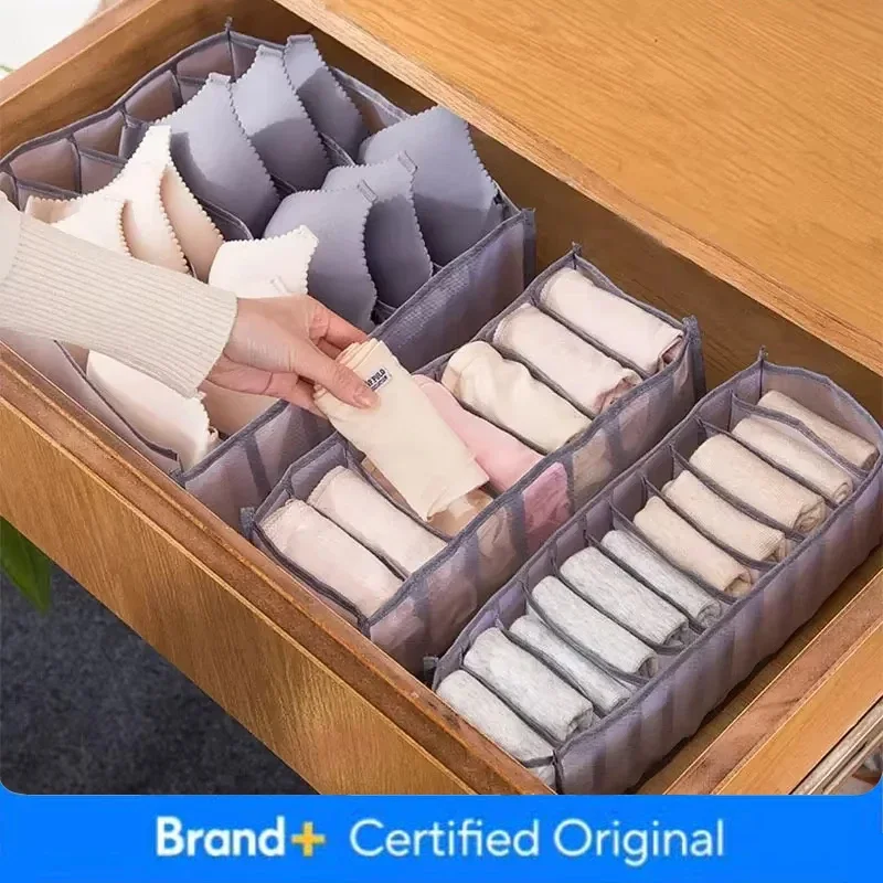 1/3pcs Wardrobe Clothes Organizer Foldable Mesh Organiser Socks Underwear Organiser Portable Drawer Divider Organiser