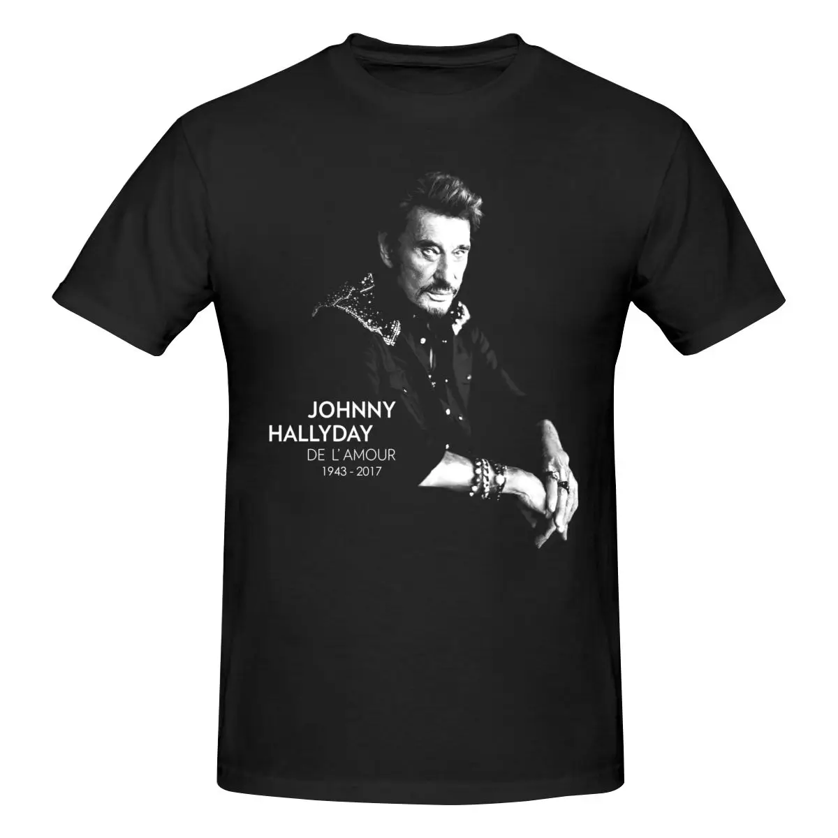 

Johnny Hallyday T Shirt Cotton Short Sleeve T Shirt Homme