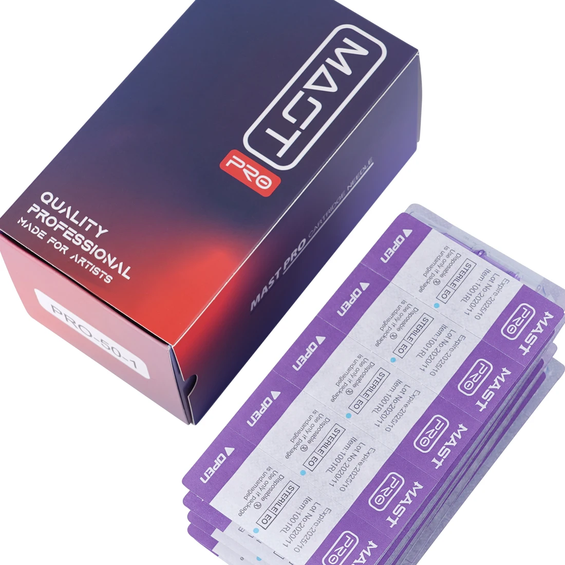 50pcs/Box Mixed Size RL/RS/RM/M Sterilized Mast Tattoo PRO Cartridge Needles Permanent  for Tattoo Machine Supply 0.3mm/0.35mm 6