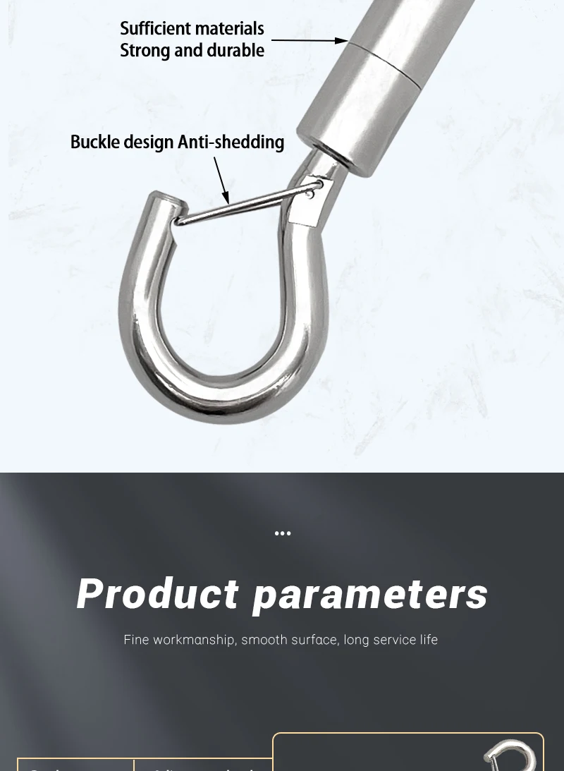 Verstellbarer multifunktion aler Feder haken tragbares Zelt Markisen zubehör Zubehör abnehmbar für 1.5/2/3/4/5mm Drahtseil Takelage – Detail 5