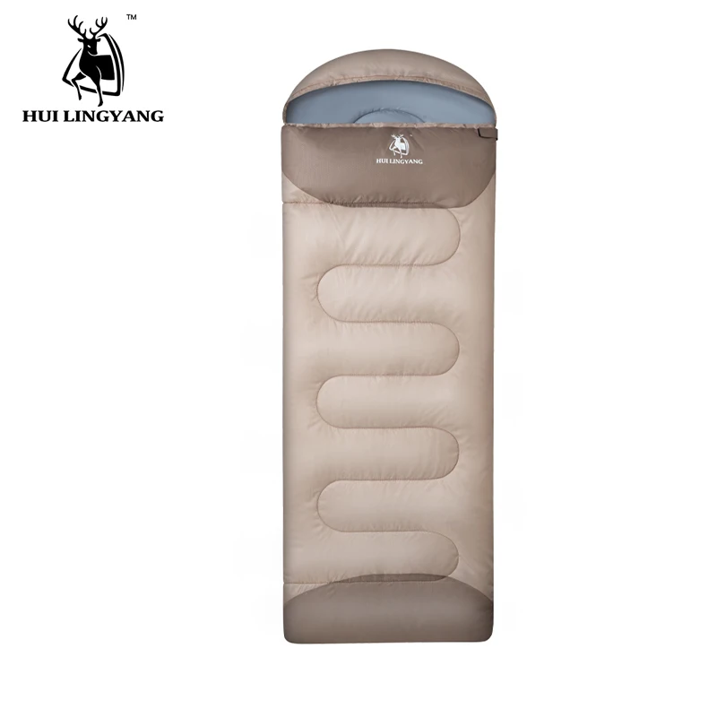 HUI LINGYANG Envelope Cotton Sleeping Bag Portable Outdoor Camping Mini Ultralight Single Splicable Hooded Cotton Sleeping Bag