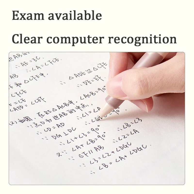 KACO Cute Gel Pen Set, 4pcs 0.5mm Black Ink Press Students Writing Brush, Quick Drying Signature Pens Office School Supplies 필통 5
