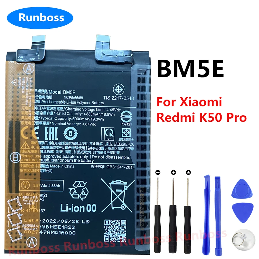 

New Original BM5E 5000mAh Battery for Xiaomi Redmi K50 Pro K50Pro Mobile Phone High Quality
