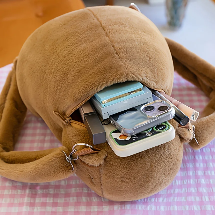 Capybara Plush Backpack for Kids - Cute Cartoon Animal Fur Backpack, School Bag & Shoulder Bag for Boys and Girls S4925cac47f064cd1a7ee47ee0748edb4T