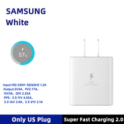 Samsung Super Fast Charger - 45W USB - C, White - White US Plug