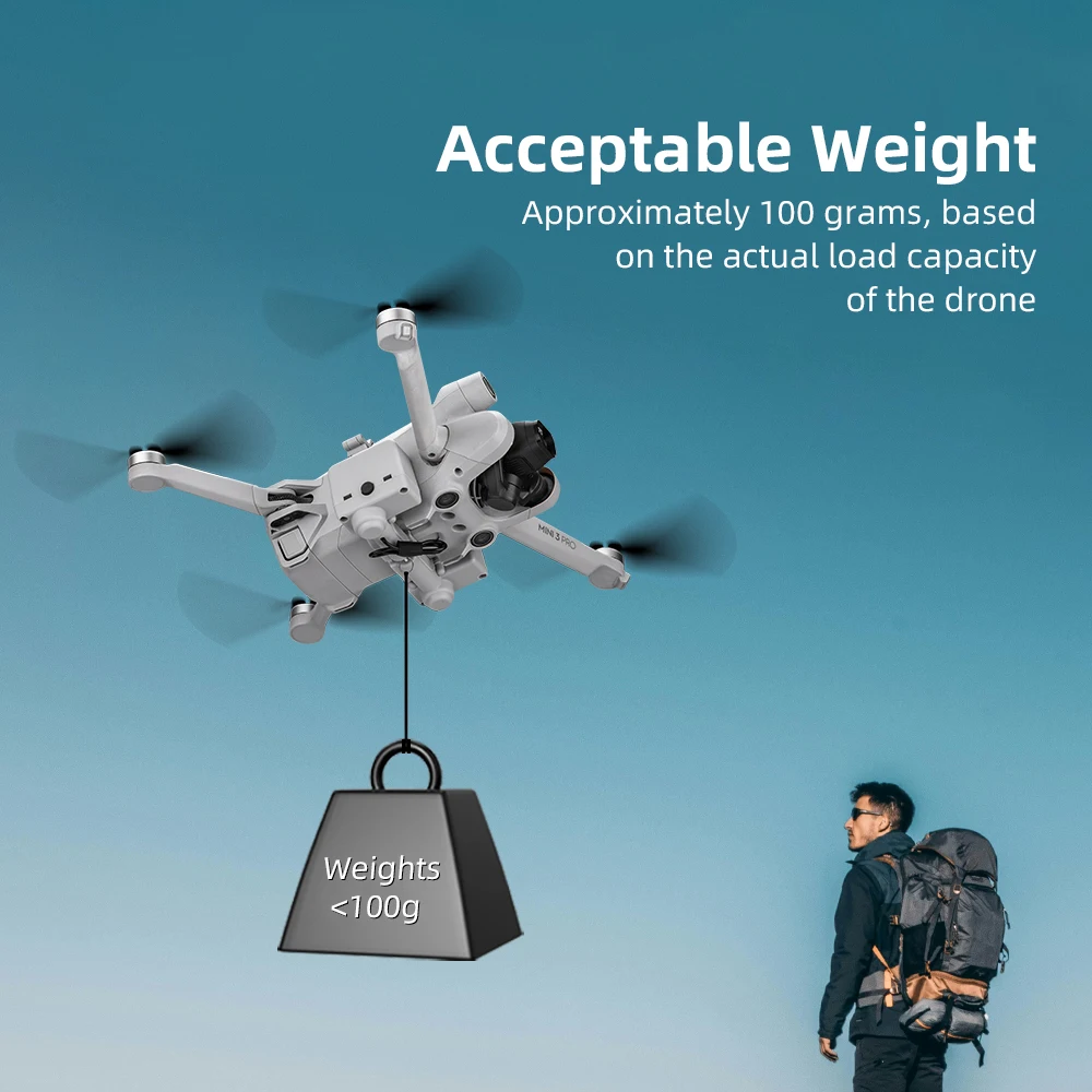 Télécommande du système de largage pour drone professionnel avec écran affichant les commandes et une batterie rechargeable par USB-C.