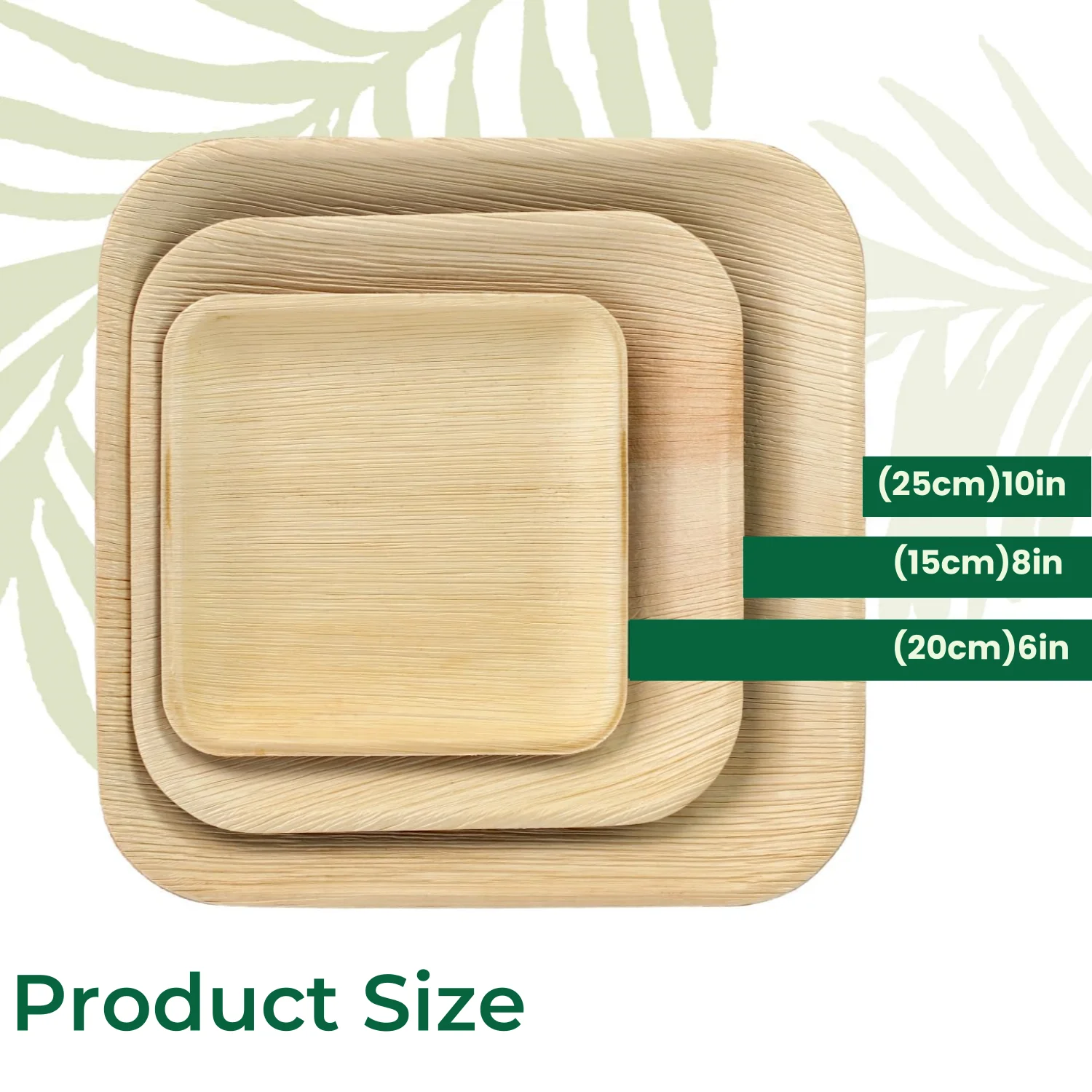 8/12/16/20Pcs 6/8 Inch Palm Leaf Square Plate Disposable Palm Leaf Plate Eco-Friendly Plate For Wedding Party Dinner Supply