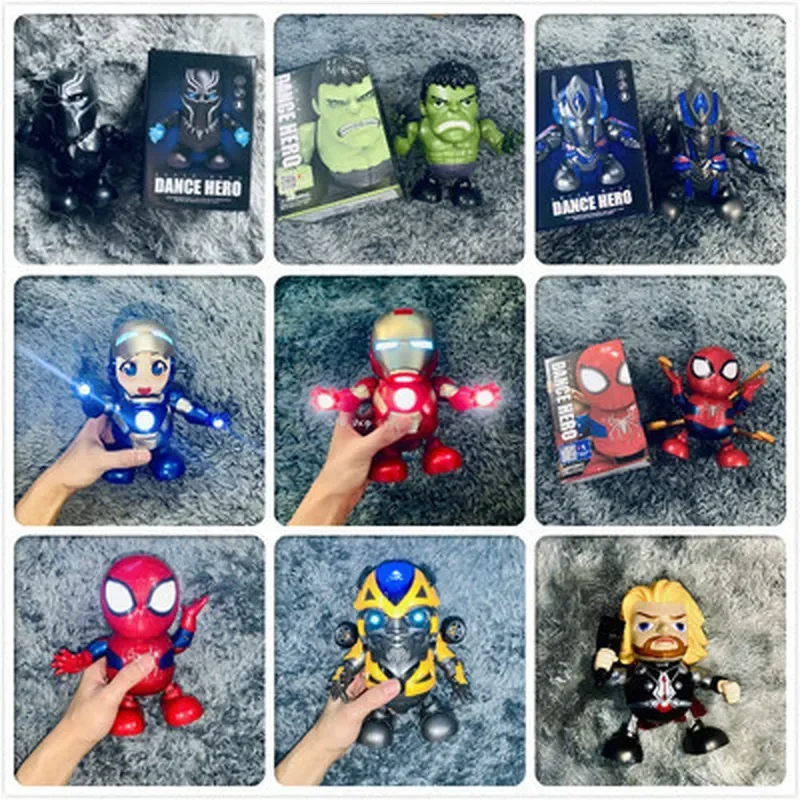 Vendita Calda Dance Iron Man Hornet Spider Music Light Electric Dance Robot Toy