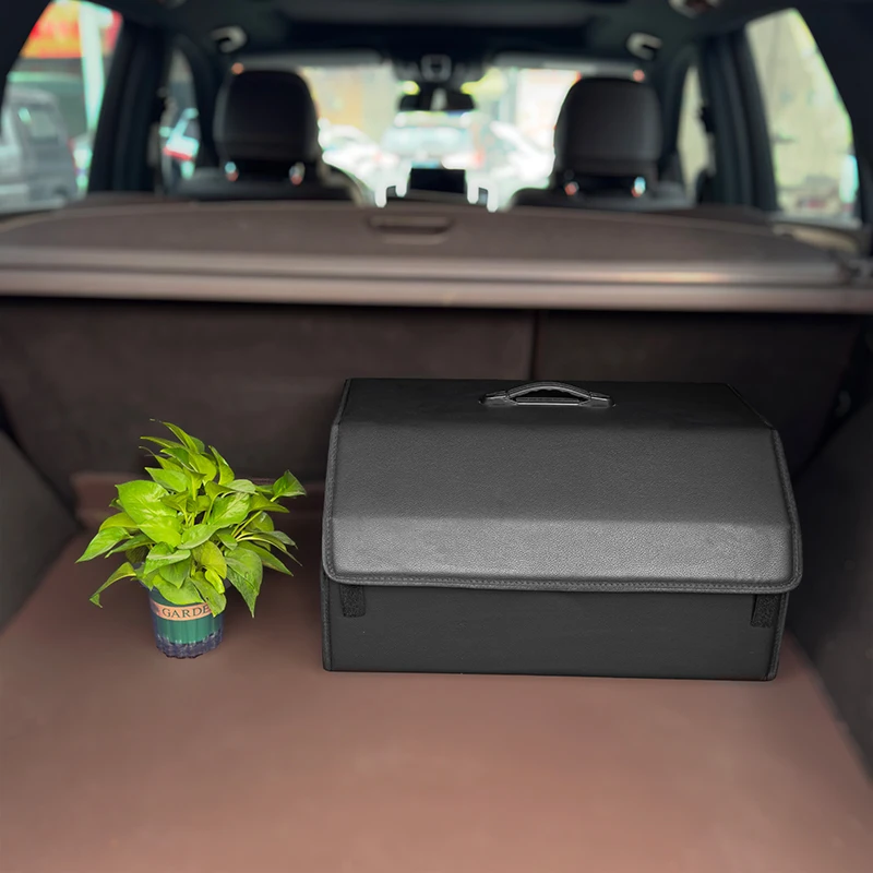 

Car Trunk Organizer Box Large Capacity Auto Multiuse Tools Storage Bag Stowing Tidying Leather Folding For Emergency Storage Box