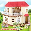 1/12 Forest Animal Family Simulation Mini Girl Home Toy House 1:12 Forest Hut Mini Kids Villa ABS Kitchen Hut 1