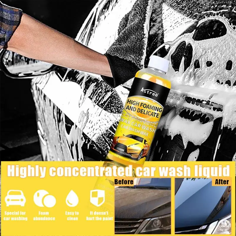 Foam Car Wash Liquid  3.2oz High Concentration Foaming Car Cleaner Liquid Safe Neutral Formula Car Shampoo For Stubborn Stains