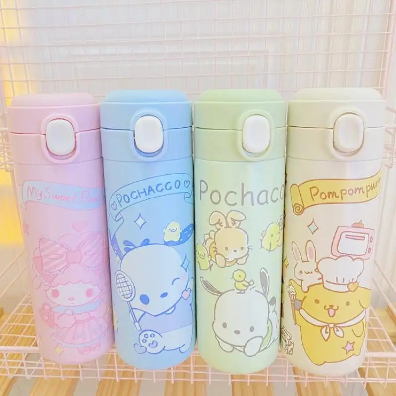 

420ML Cinnamoroll My Melody Sanrio Kawaii Anime Kuromi Cute Cartoon Ktcat Girly Heart Insulation Cup Toy for Girls