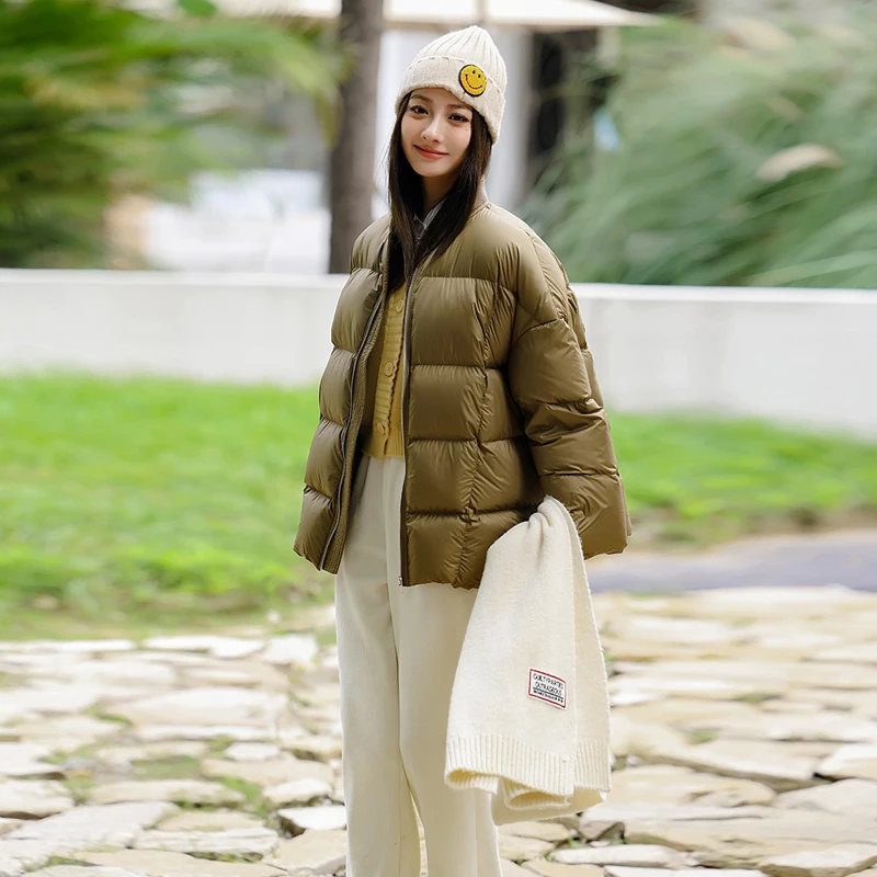 Luxury Women's Winter Fluffy puffer jacket 2023 Newest Thickened warm Oversized 90% white duck down coat Outwear INKEO 2O372