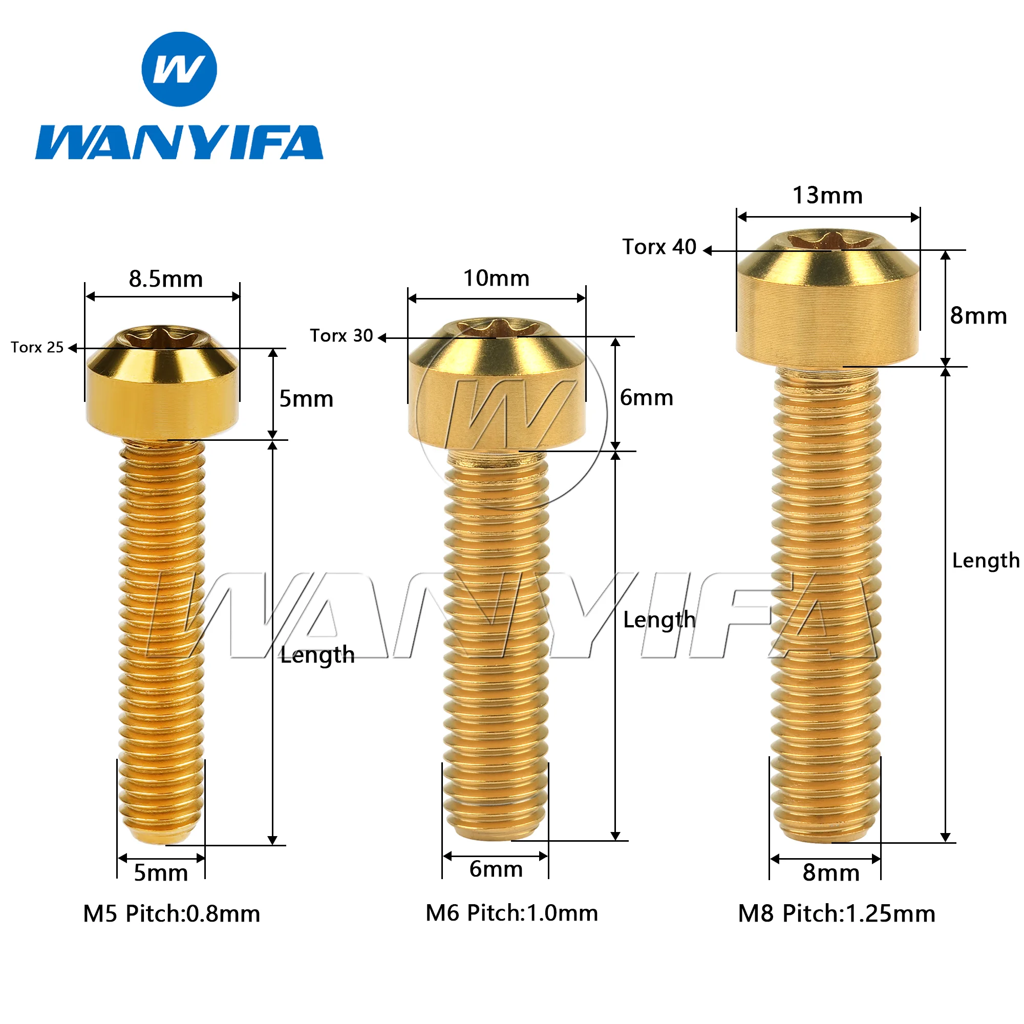 Titanium Bolts M5/M6/M8X10-80Mm Hexagon Socket Head for Motorcycle Accessories