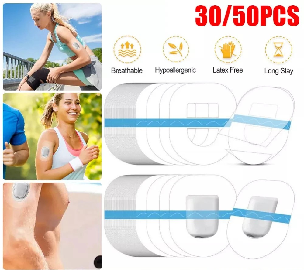 Omnipod Adhesive Patches Waterproof Transparent Tape 30/50Pcs