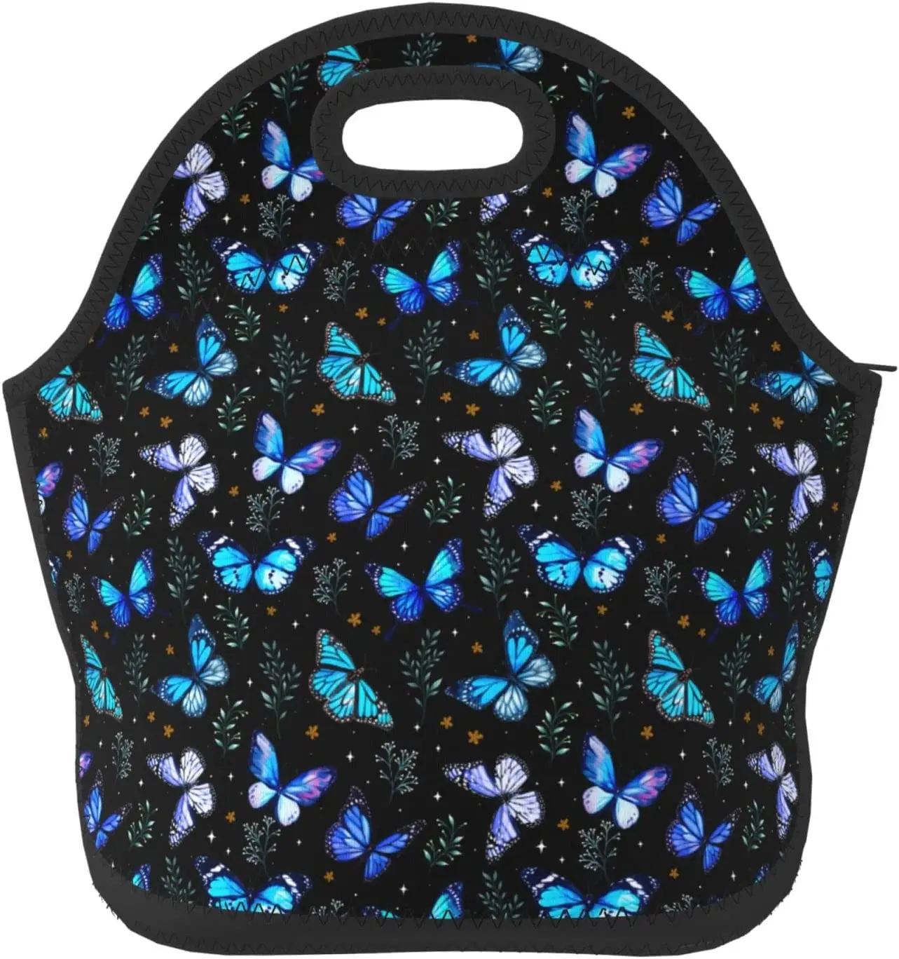 butterflies Portable Insulated lunch box for men women girls boys Neoprene Cooler Tote Lunch Bags