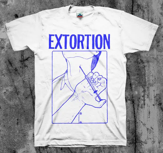 Extortion 'Syringe' T Shirt Fashion Top tee T Shirt Short Sleeve Cotton Men's Crew Neck Printed Tee
