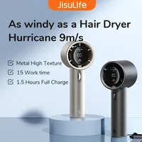 JISULIFE Mini Handheld Portable Fan, 100 Wind Speeds, 5000mAh Battery Rechargeable, LED Digital Display, Travel,Camping,Outdoor 1