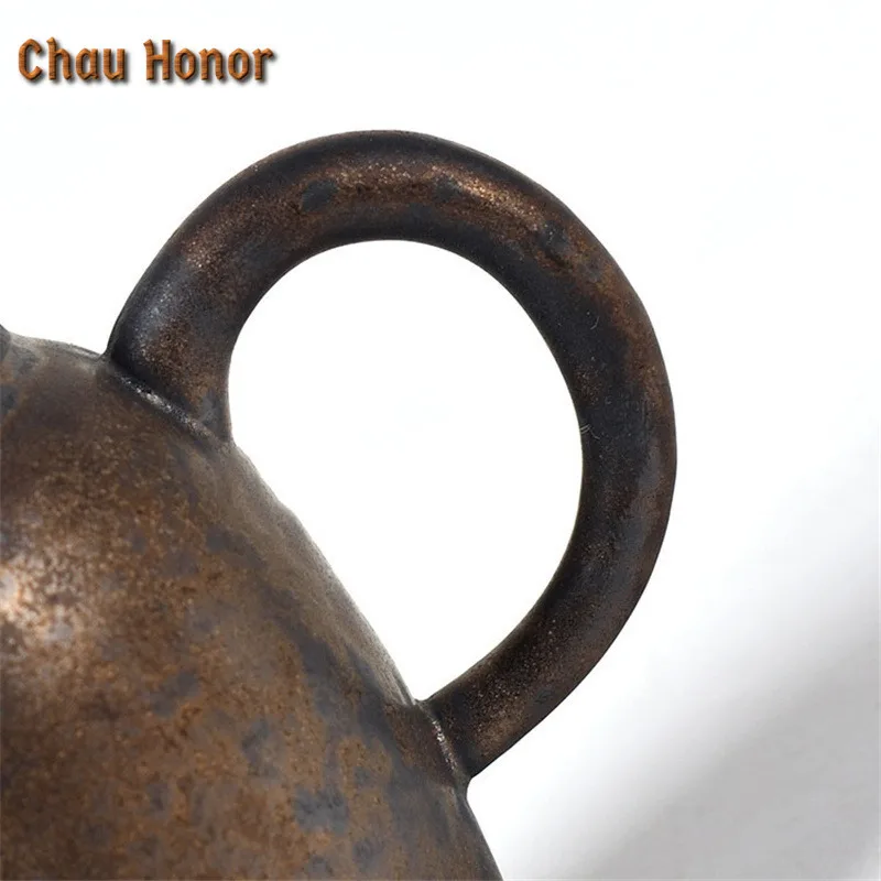 210ml Vintage Kiln Fambe Ceramic Teapot Handmade Sprinkle Gold Glaze Small Master Pots Dahongpao Teaware As Wish Gift Packaging