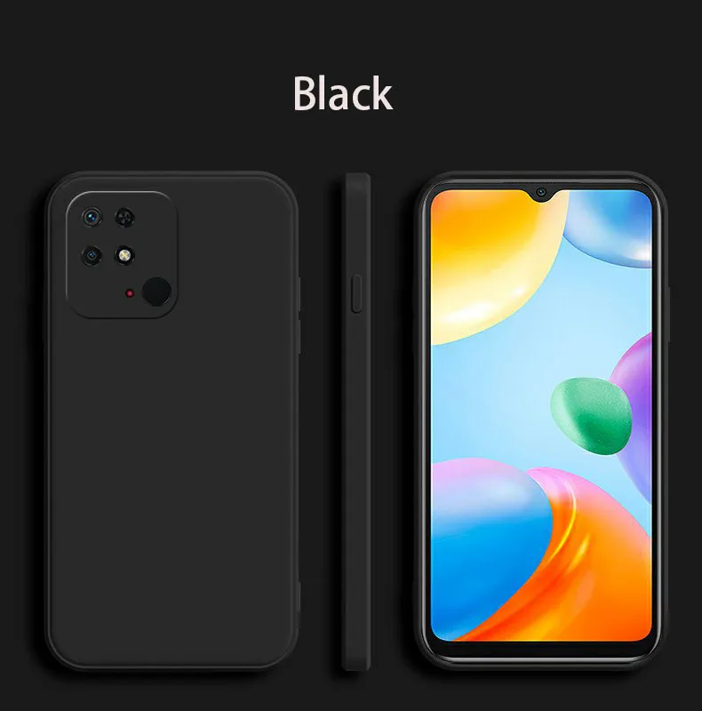 Square Matte Silicone Luxury Classic Phone Case with Camera Protection and Shockproof Cover