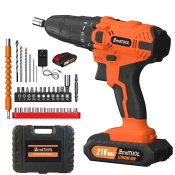 45Nm Cordless Drill Kit with 2 Batteies and Charger, 25+1Torque, Electric Drill Screwdriver Impact Driver 29 PCS Accessories