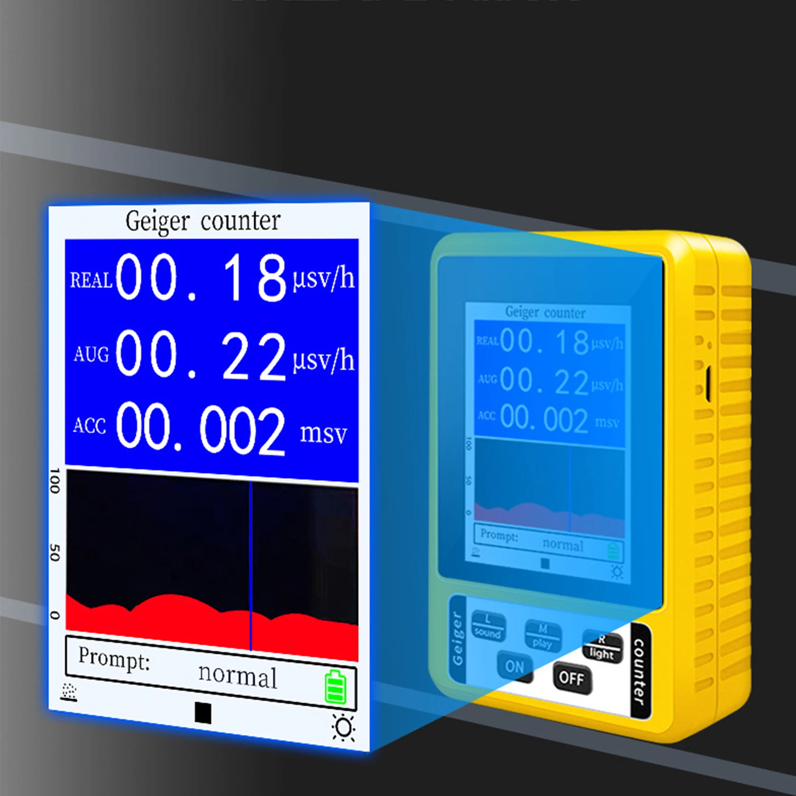 BR-9C 2-in-1 Handheld Digital Display Electromagnetic Radiation Nuclear Detector Full-functional Type Tester EMF Geiger Counter 5