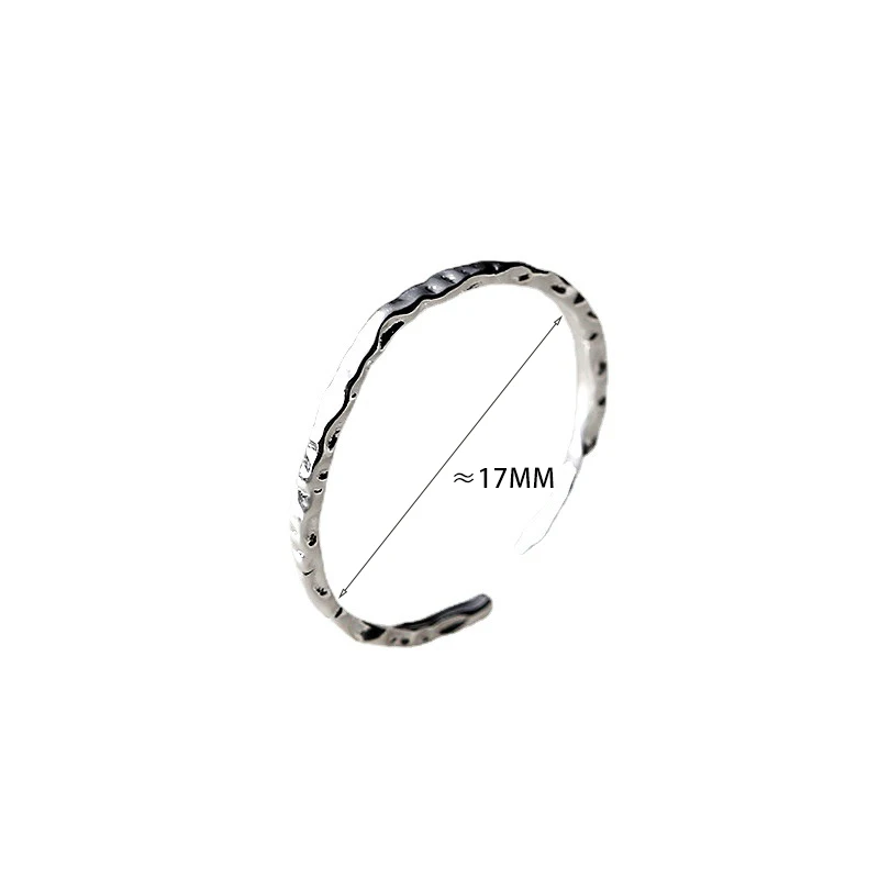 Silver Rings 925 Sterling Minimalist Geometric Round For Women Opening Irregular Accessories