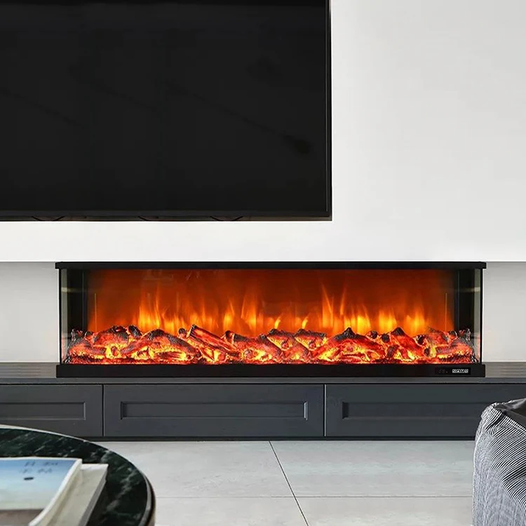 Custom-made Indoor Realistic Electric Fireplaces Flame LED Lighting with Multi Colors Flames Electric Decorative Fireplace
