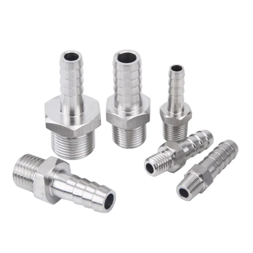 4mm-19mm Hose Barb M8-M20 Male Thread Stainless Steel High Pressure Pipe Fitting hose pipe fitting pipe fitting water pipe fitting