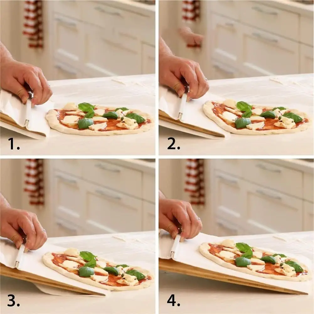 55*35cm Sliding Pizza Peel Shovel Removable Wooden Handle Pizza Spatula with Tarps Baking Tools